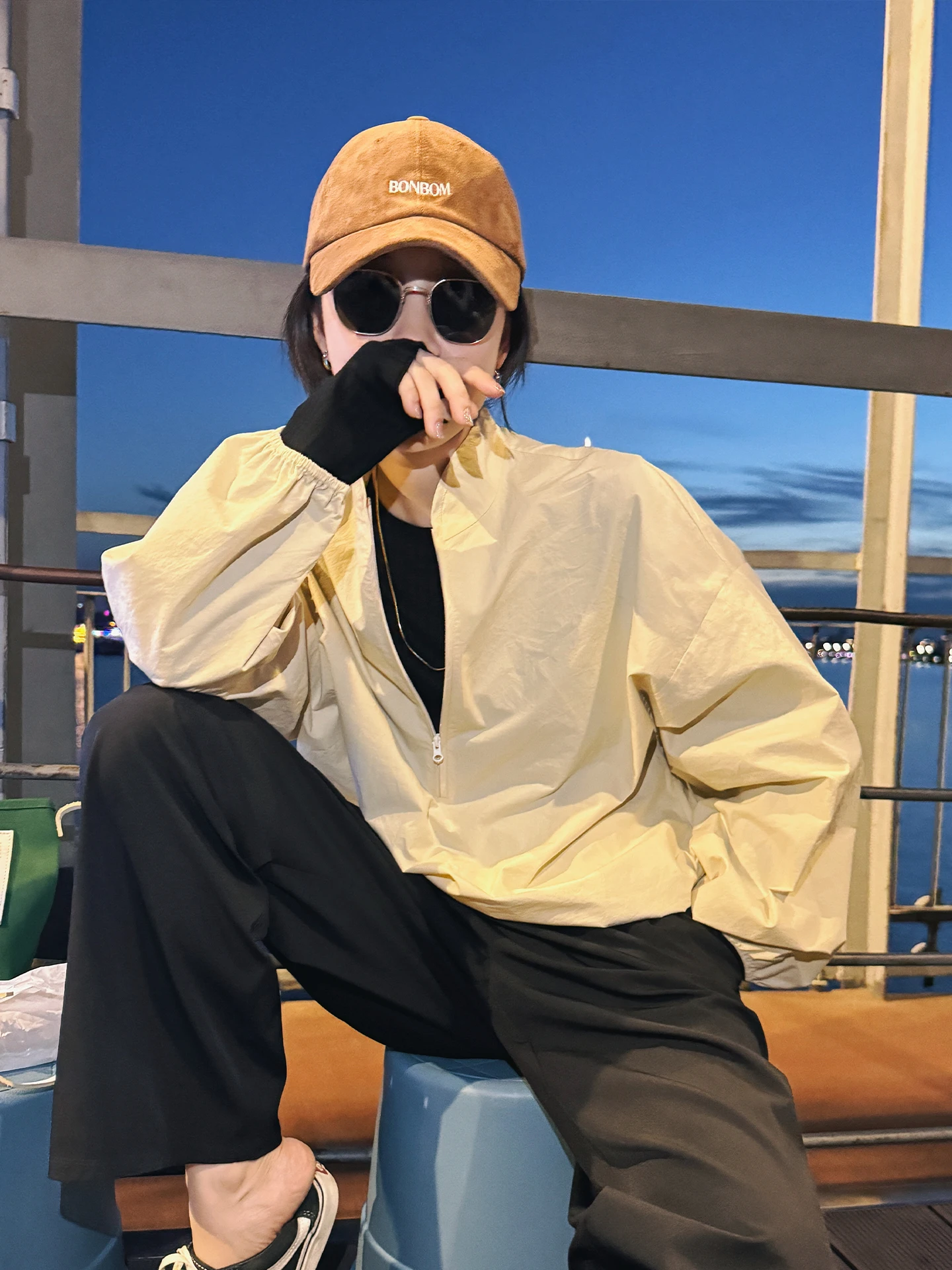 

Liberlin Casual Loose Fit Cotton Stand Collar Coat Autumn New Sle Comfortable Breathable Women's Long Sve Color