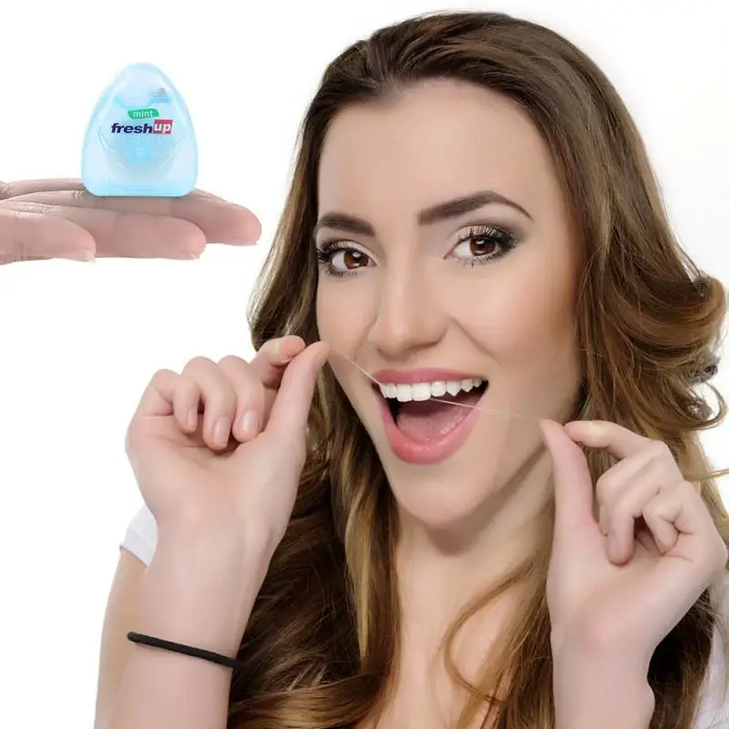 Bobine de fil dentaire aromatisé à la menthe, cure-dents, livres dentaires, hygiène buccale, avertir, 1 rouleau, 50m