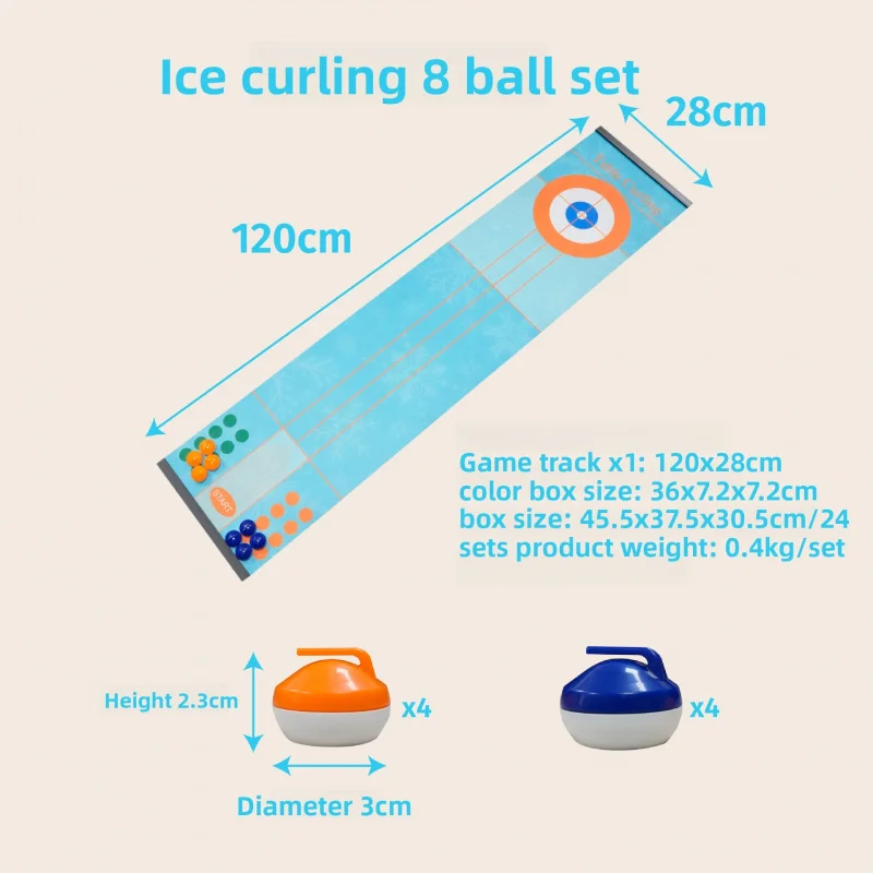 Curling Tabletop Game Set, Mini Ice Hockey Bowling Sand Arc Ball Table Game, Indoor Sports Toy for Kids Adults Party Family Fun view 5