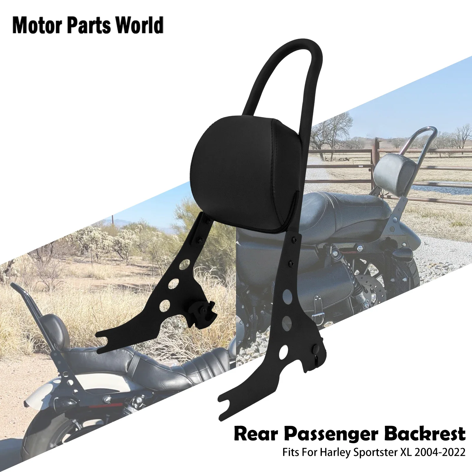

For Harley Sportster XL XLH883R XLH1200 48 72 Roadster 04-22 Motorcycle Rear Sissy Bar Detachable Passenger Backrest Accessories