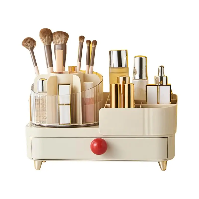 Cosmetic Storage Rack Rotating Makeup Organizer Rotating Makeup Countertop Organizer Makeup Brush Holder Cosmetic Display Case