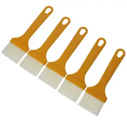 5 Pcs Yellow Pastry Brush Heat Resistant PET Silk Basting Brush for Cooking Multi-purpose Plastic Handle Food Brush Kitchen
