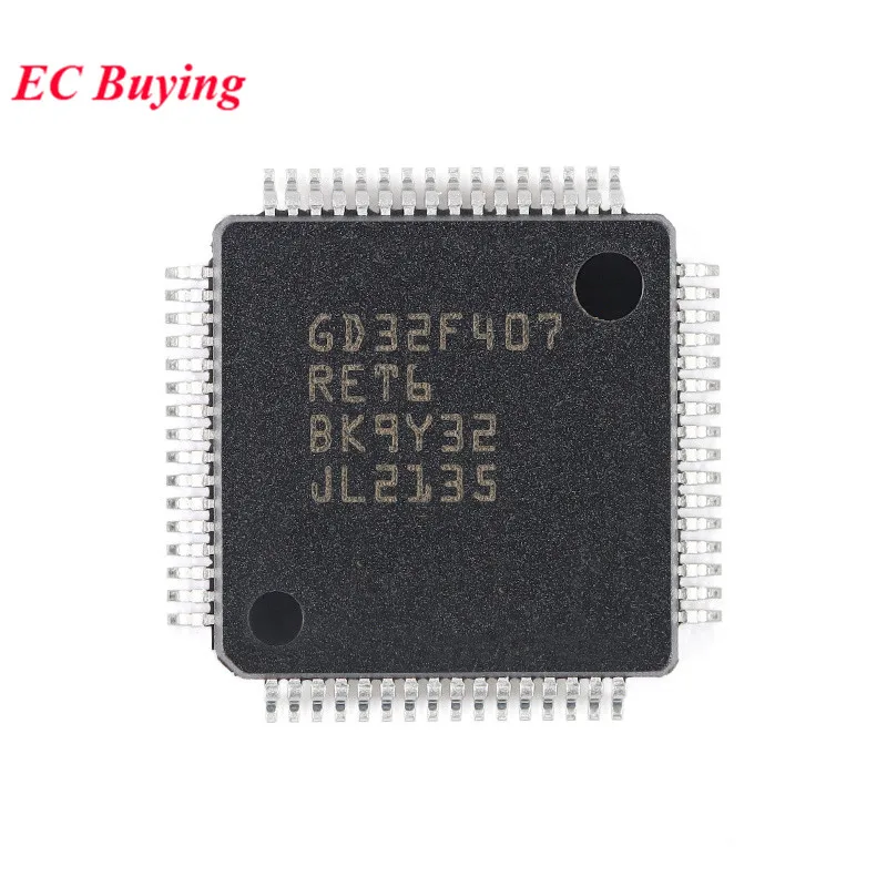 2Pcs/1pc GD32F407RET6 GD32F407 GD32F GD32 32F407RET6 LQFP-64 ARM Cortex-M 32-bit Microcontroller MCU IC Controller Chip