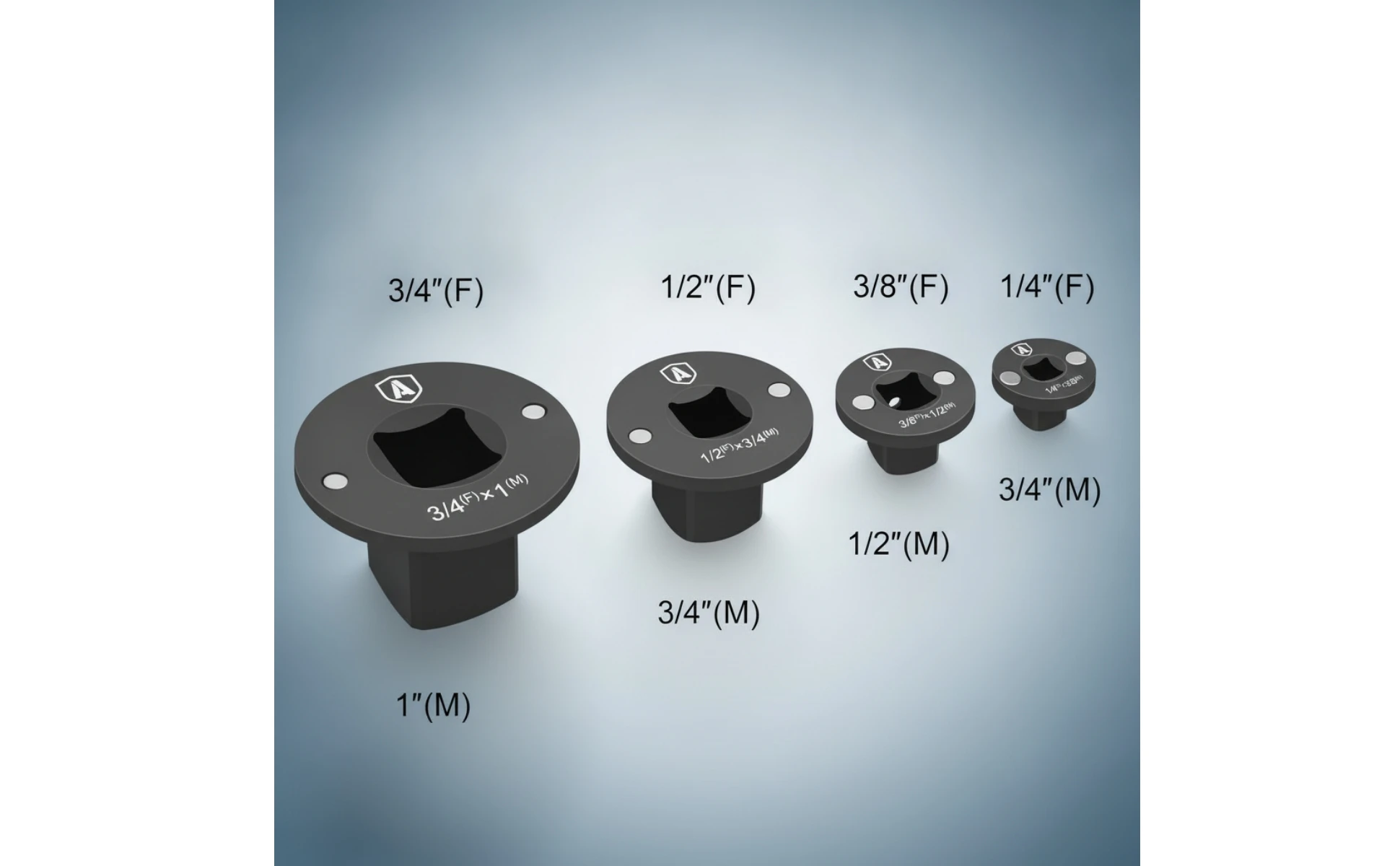 4 Pieces Low-Profile Socket Adapter Cr-Mo Steel Slimline Socket Adapter Drive Converter Flanged Top 4 Pieces Low-Profile Socket Adapter Cr-Mo Steel Slimline Socket Adapter Drive Converter Flanged Top