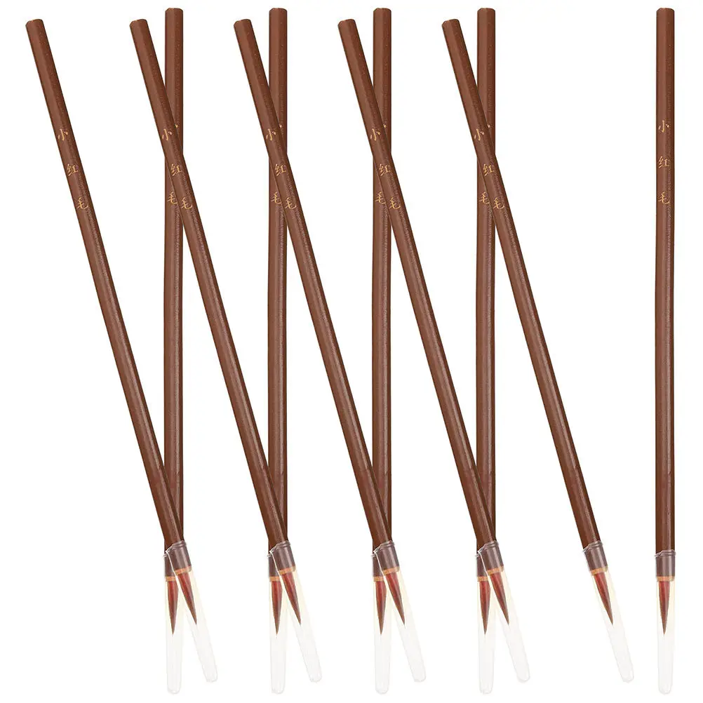 10Pcs Fly Head Calligraphy Brush Chinese Ink Brush Lightweight Portable for Chinese Calligraphy Writing Painting Drawing