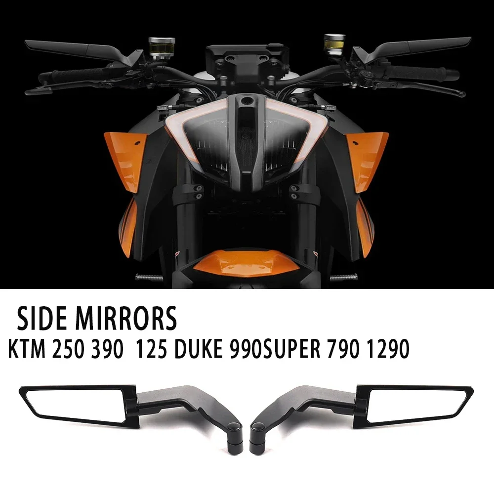 

For KTM 250 390 200 690 125 DUKE 990 SUPER R 790 1290 Motorcycle Mirrors Stealth Winglets Mirror To Rotate Adjustable Mirrors