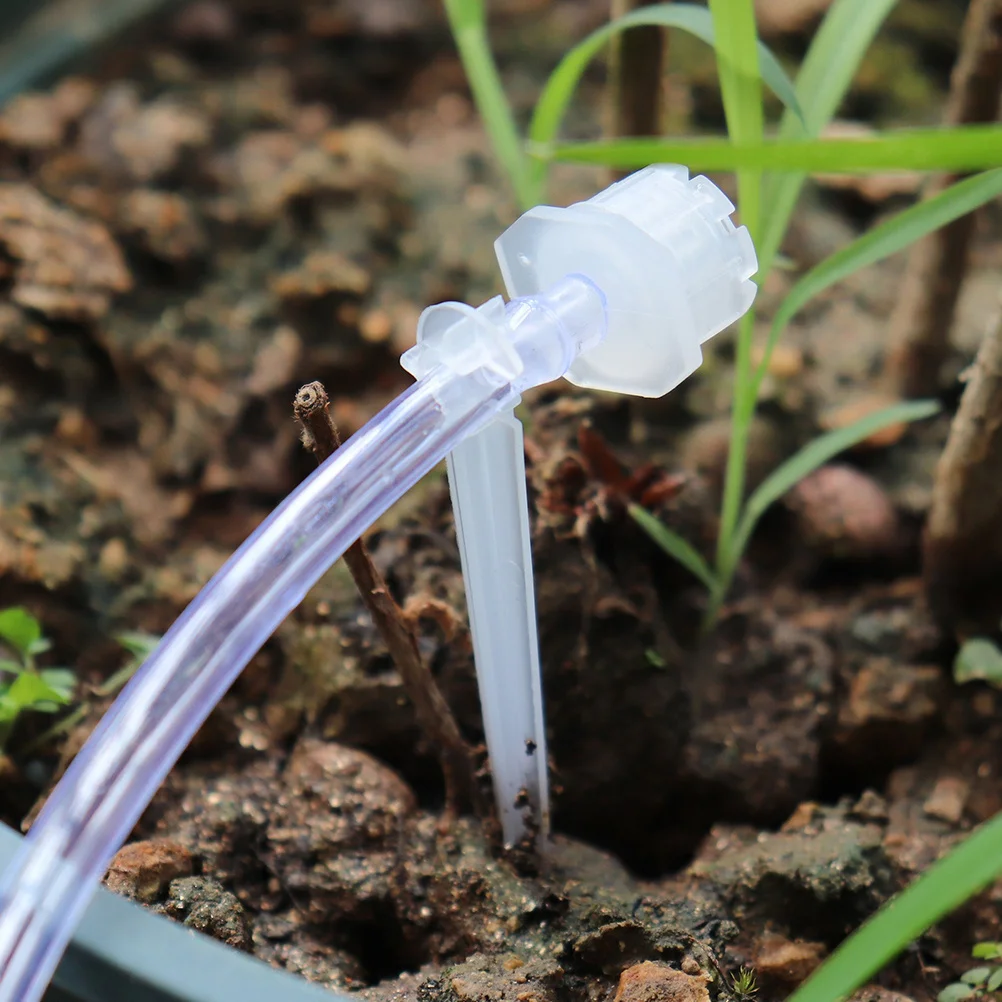 

50Pcs Garden Support Stakes Plastic Transparent Durable Holder for 14 Tubing 47mm Micro Drip Irrigation Sprinkler System Garden