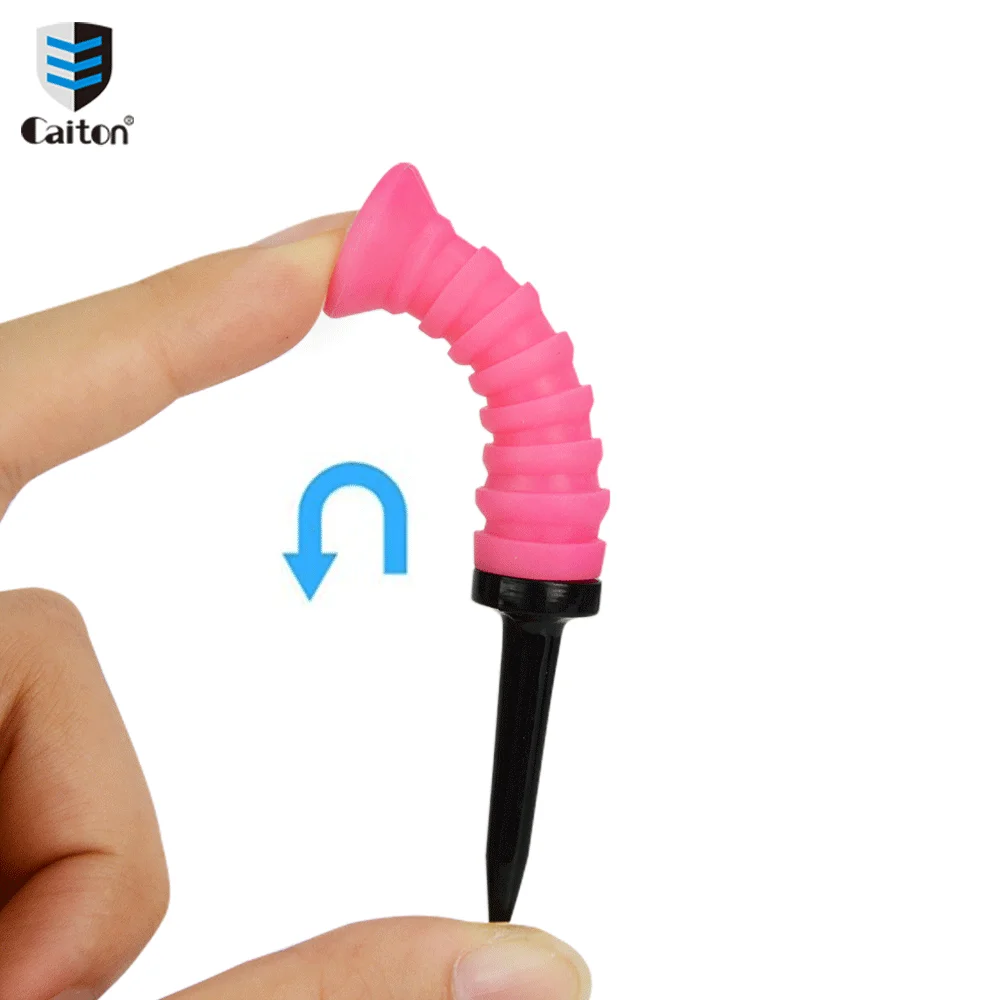 Caiton 83mm 3.27in Flexible Golf Tee Elastic Plastic Practice Tee 5 Colors Reusable Durable Tee for Driving Range Training