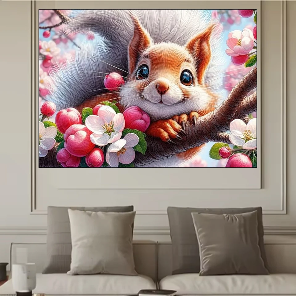 

Diamond Mosaic Full Circle Cat Animal Tiger Squirrel Diamond Art Painting Cross Embroidery Set Handmade Wall Decoration