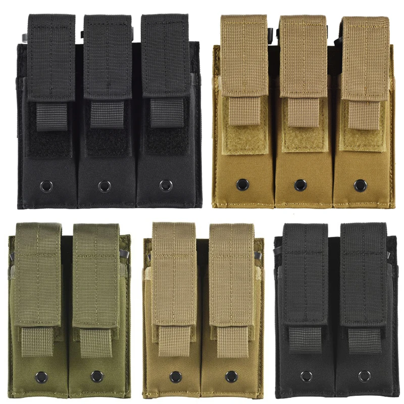 Tactical 9mm Molle pistol Mag shooting magazine bag hunting pistol Molle 17 P226 M9 triple double single Mag magazine