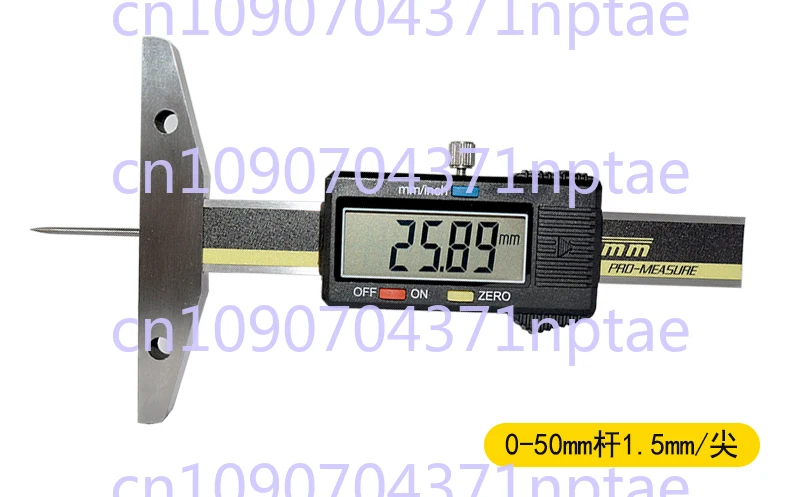 Stainless steel depth ruler digital display round rod thin rod small hole depth measurement mold tire pattern ruler