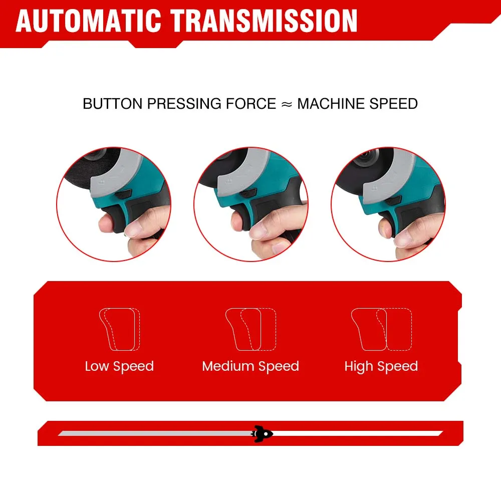 76MM Brushless Cordless Electric Angle Grinder Grinding Cutting Polishing Machine Woodworking Power Tool For Makita 18v Battery