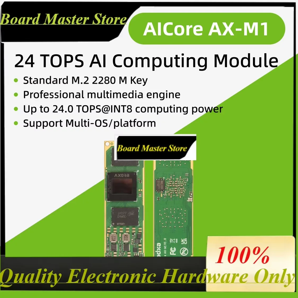 BoMaSadxa AICore AX-M1, AI Acceleration Module, Axera AX8850, 24 TOPS@INT8, 8GB RAM