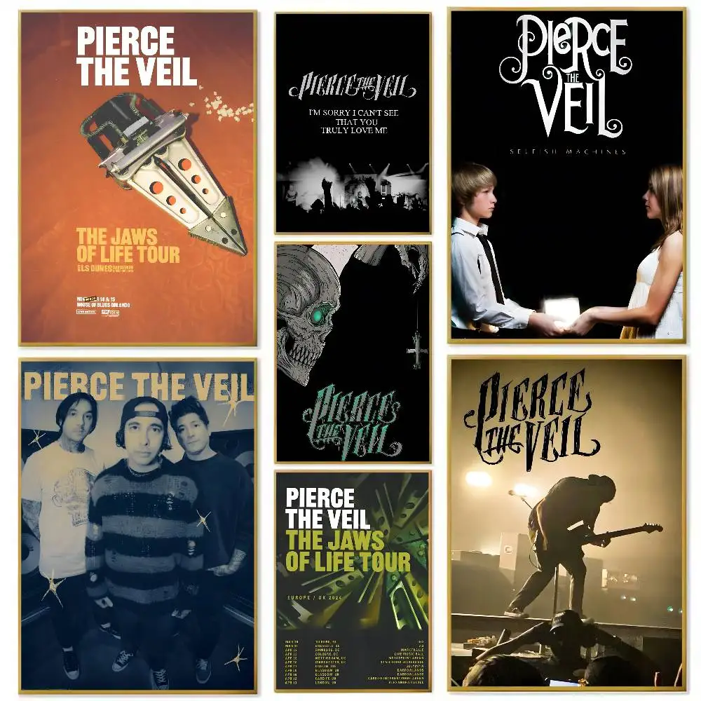 Póster de banda de Rock P-PIERCE T-THE V-VEIL, papel impreso para el hogar, sala de estar, dormitorio, entrada, Bar, cafetería, decoración de pintura artística