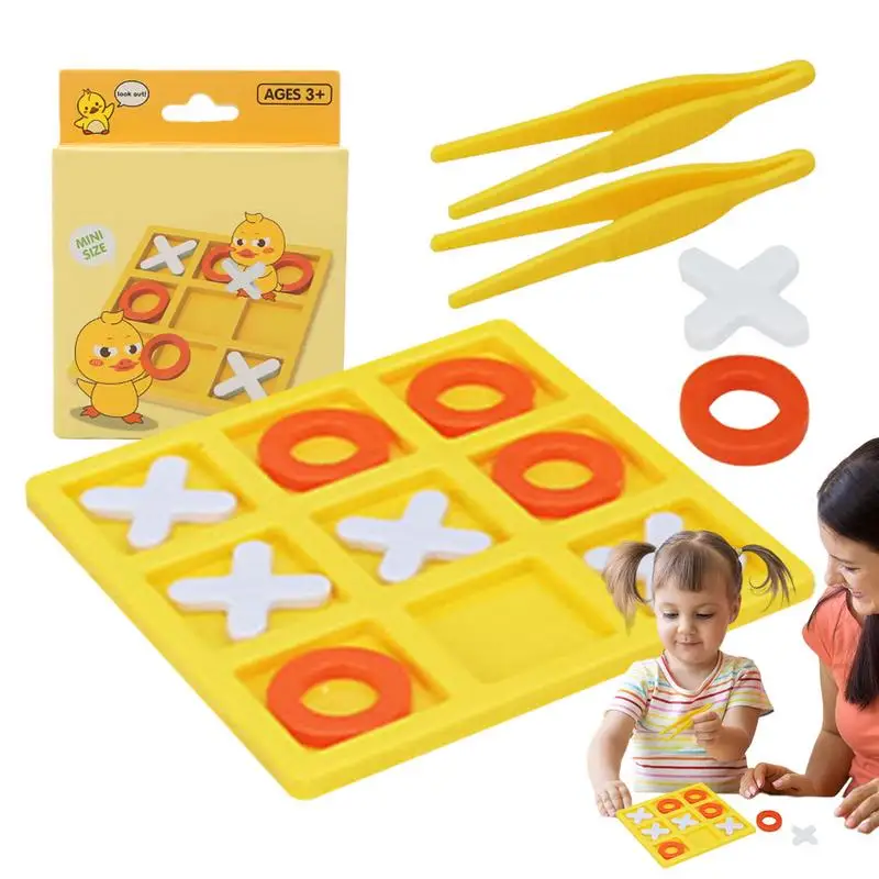 Tac Toe Family Game Classical Educational Interactive Toy Board Games Party Favor Cognitive Skills Boost Portable Travel Toy For