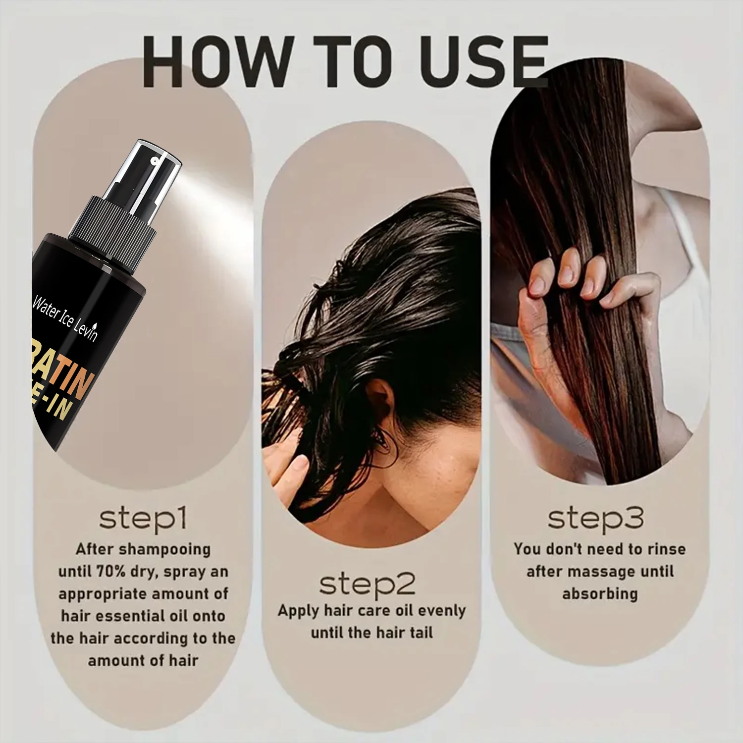 Keratin & Biotin Leave-In Spray 100g, Deep Conditioning Treatment for Damaged Hair, with Rice Amino Acids, Fast Shipping - view 6