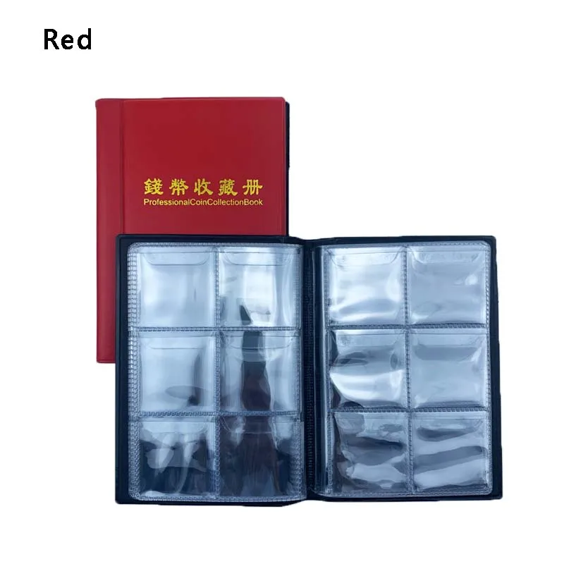 60 Piece/Coin Collection Album Coin Storage Book Can Put less than 40 mm Coins have Anti-slip cover Coin Hold Book 6 Grids/page