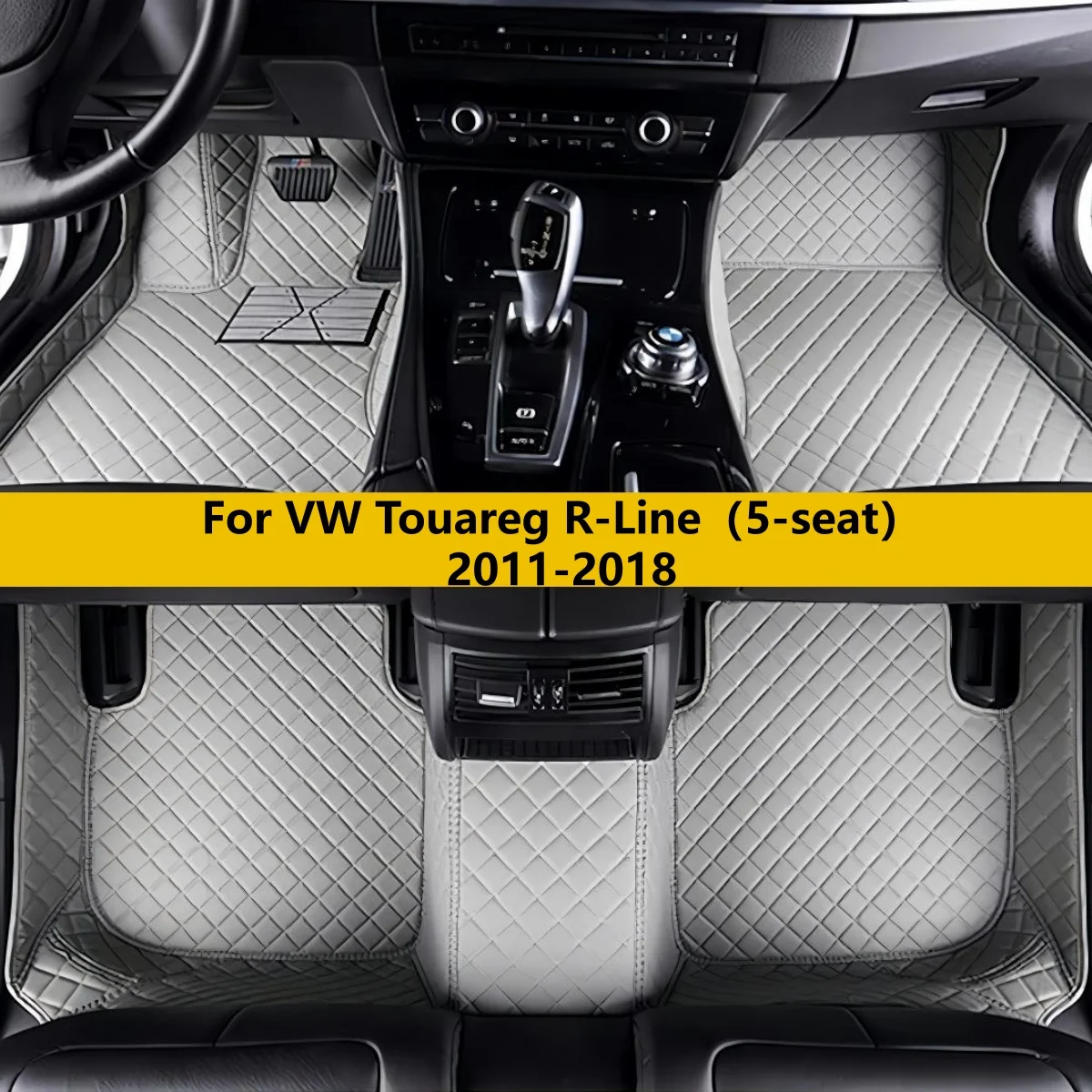 

Car Floor Mats For VW Touareg R-Line（5-seat）2011 2012 2013 2014 2015 2016 2017 2018 Auto Foot Carpet Pads Vehicle Leather Matts