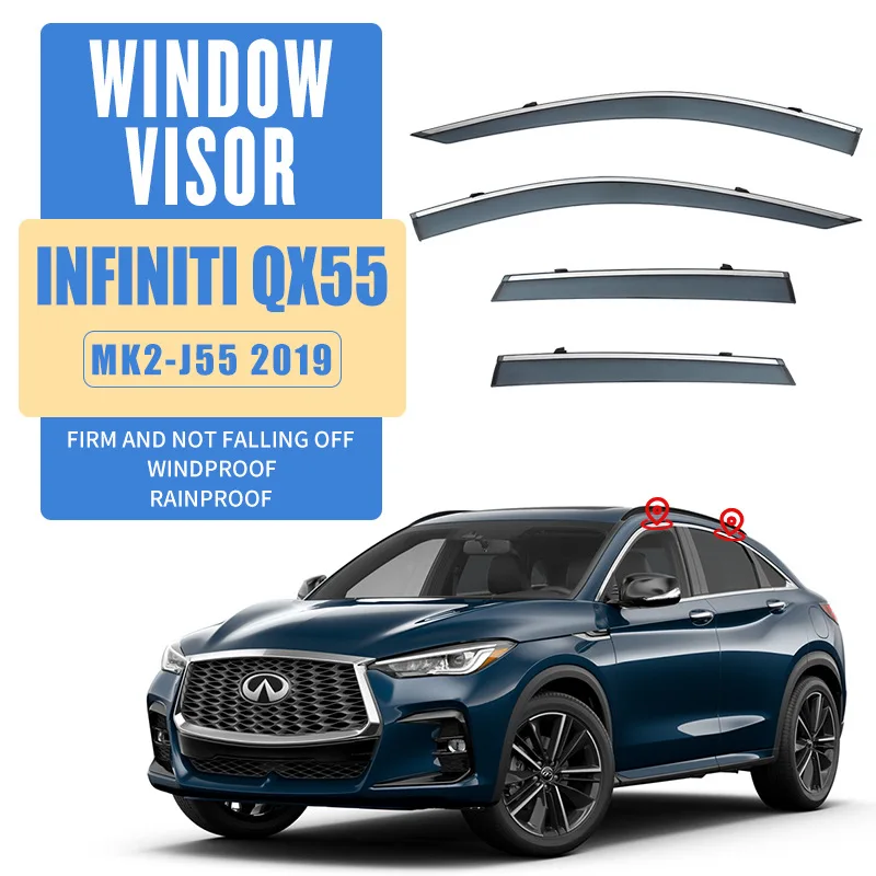 

For INFINITI QX55 J55 Window visor Weather Shield Side Window Deflector Car windshield weather shield Car accessories