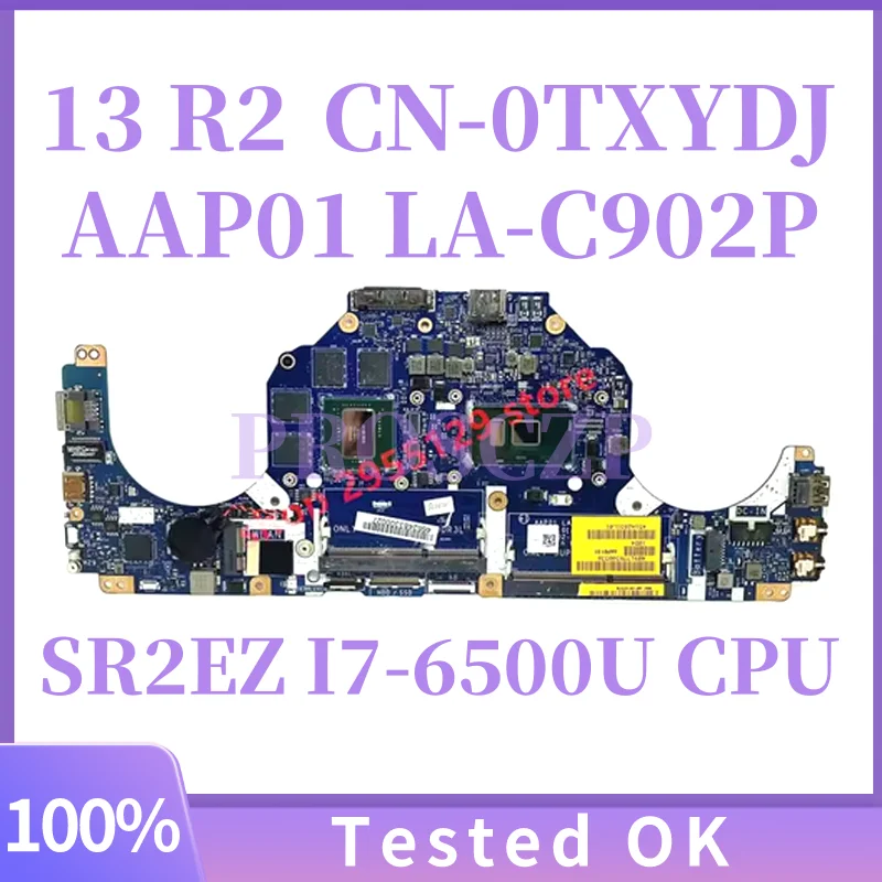 

AAP01 LA-C902P CN-0TXYDJ 0TXYDJ TXYDJ Mainboard For DELL 13 R2 Laptop Motherboard W/SR2EZ I7-6500U CPU N16E-GR-A1 100% Tested OK