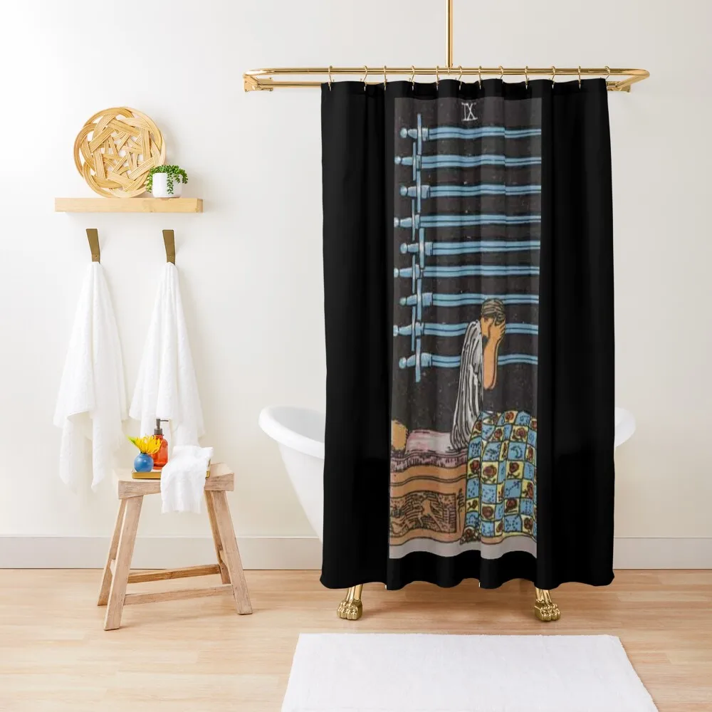 Rider-Waite Tarot, Nine of Swords Shower Curtain Bathroom Deco For Bathroom Shower Anime Shower Curtain