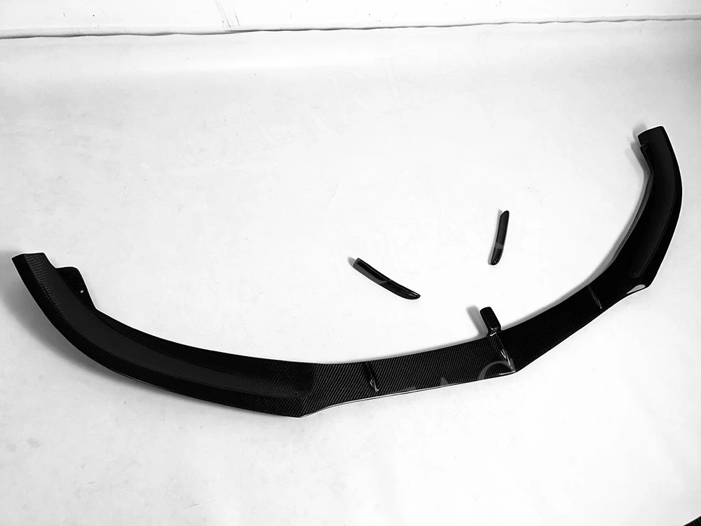 for C Class Carbon Fiber Front Lip Spoiler Side Trims Strips for Benz W205 C205 C63 C63s AMG Sedan Coupe 2015-2022 Bumper Guard view 2
