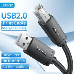 Kabel drukarki USB Jasoz USB typ B męski na męski kabel USB 2.0 do drukarki etykiet Canon Epson HP ZJiang drukarka USB DAC 1.5m 10m