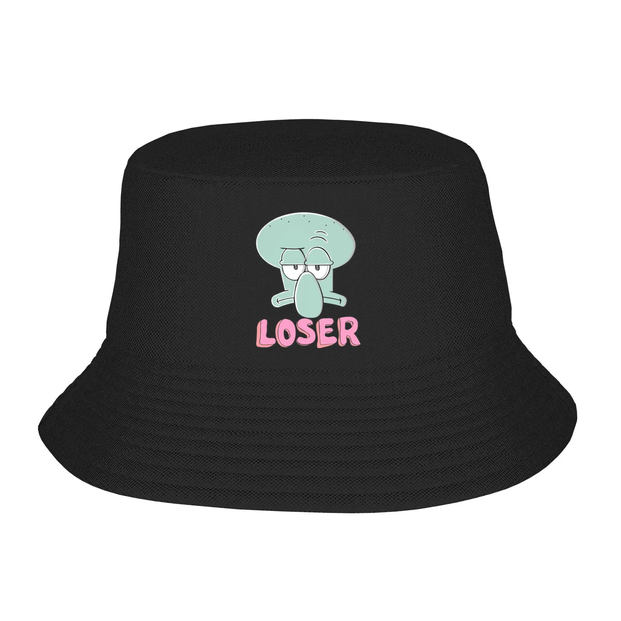 Spongebobs Bucket Hat Squidward Loser Outdoor Fisherman Caps Soft Fold Fishing Sun Hats For Men Women Retro Cap