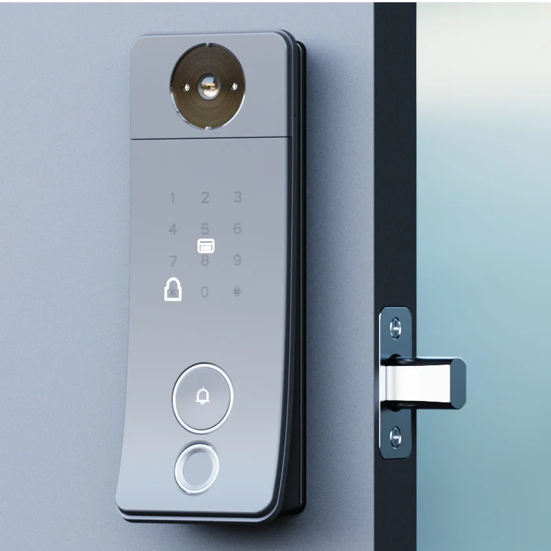 

#Gate Double Sided Fingerprint Unlock Camera Biometric TUYA WIFI App Cont Smart Door Lock