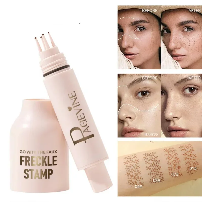 5-Point Freckle Stamp Pen Natural-Looking Waterproof Liquid Freckles Quick-Dry Effortless Air Cushion Tip Dot Spot Application