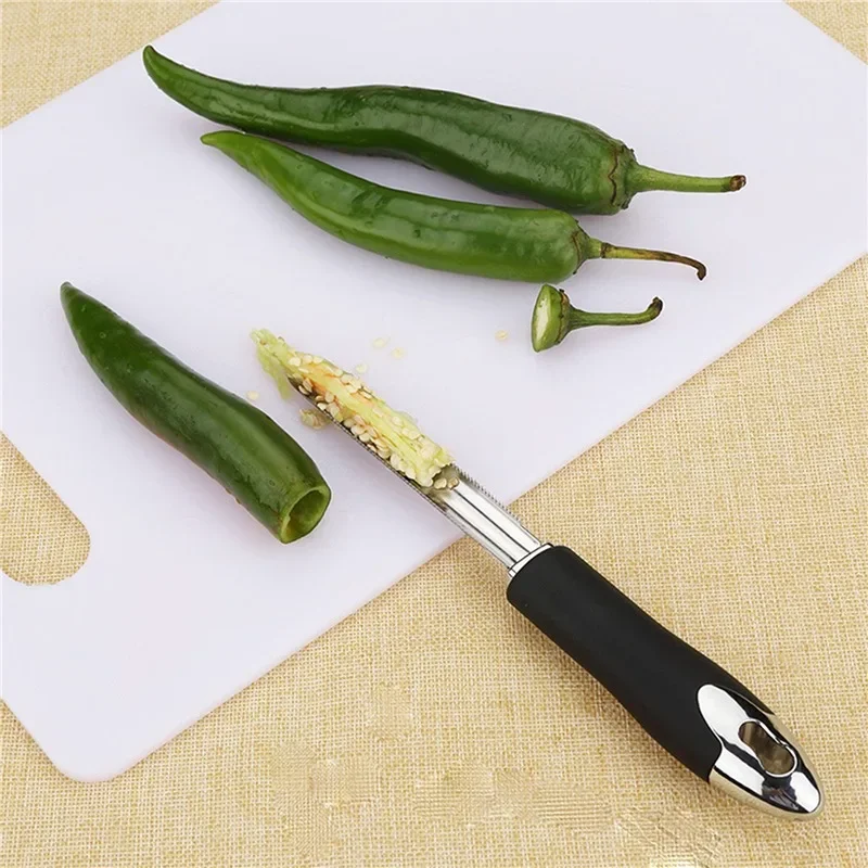 New Portable Pepper Corer Stainless Steel Zucchini Cucumber Core Remover Special Gadget With Kitchen