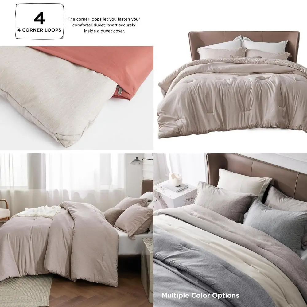 

All-Season Warm Taupe King Comforter Set: 3-Piece with 2 Shams