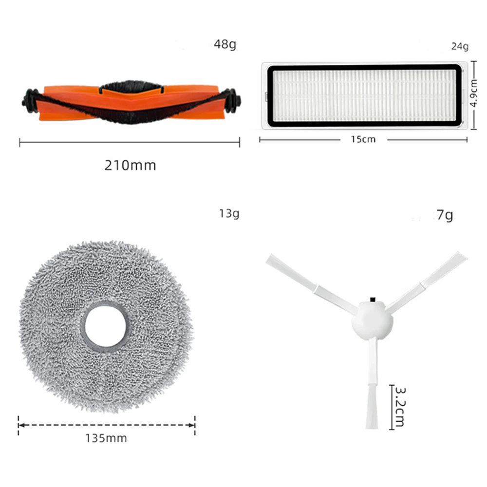 เปลี่ยนแปรงด้านข้าง/ตัวกรอง HEPA หน้าจอ/รอบหมุน Mop ผ้าสําหรับ Mijia 3S/B108CN Sweeper อุปกรณ์เสริม