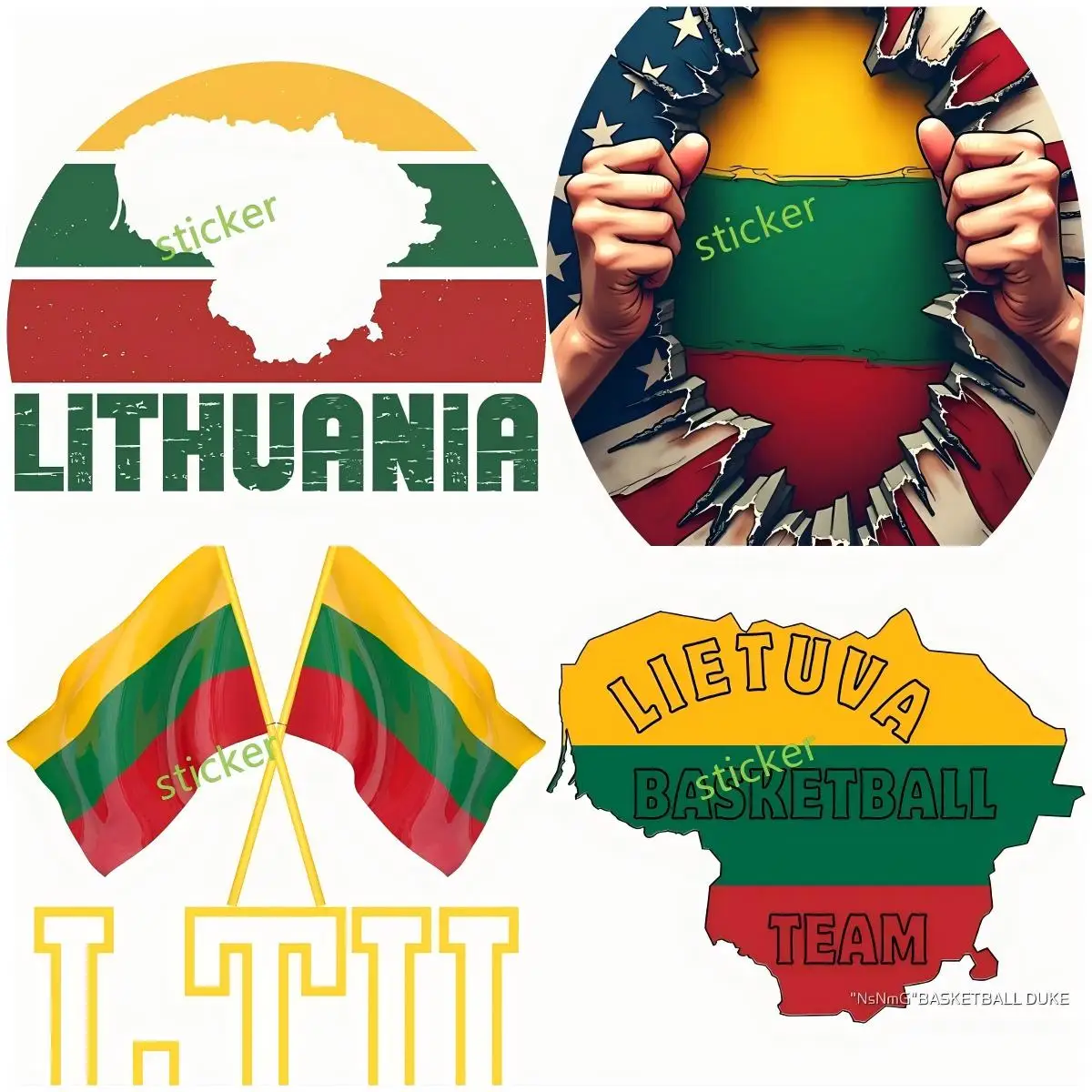 

Lithuania Flag Map Design Sticker and DecalOcclusion Scratch 3D Waterproof Scratch-Proof Bodywork Auto Decoration