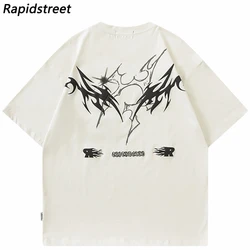 Hip Hop T-Shirt Streetwear Aesthetic Graphic T Shirt Men Harajuku Cotton Casual Tshirt Summer Tops Tees White Purple