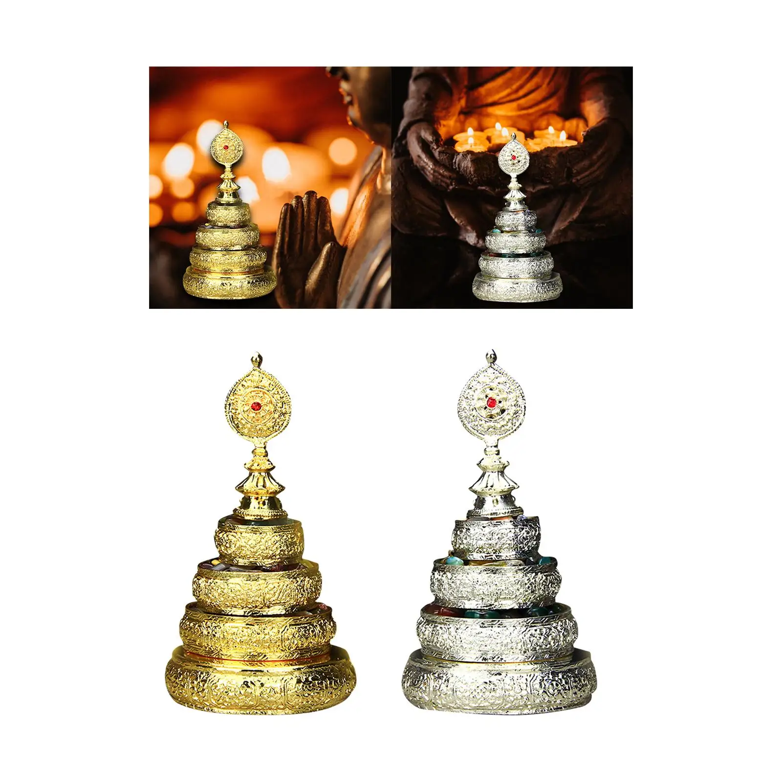 Tibetan Mandala Offering Carving Symbols Shrine Room Desk Mandala Tray