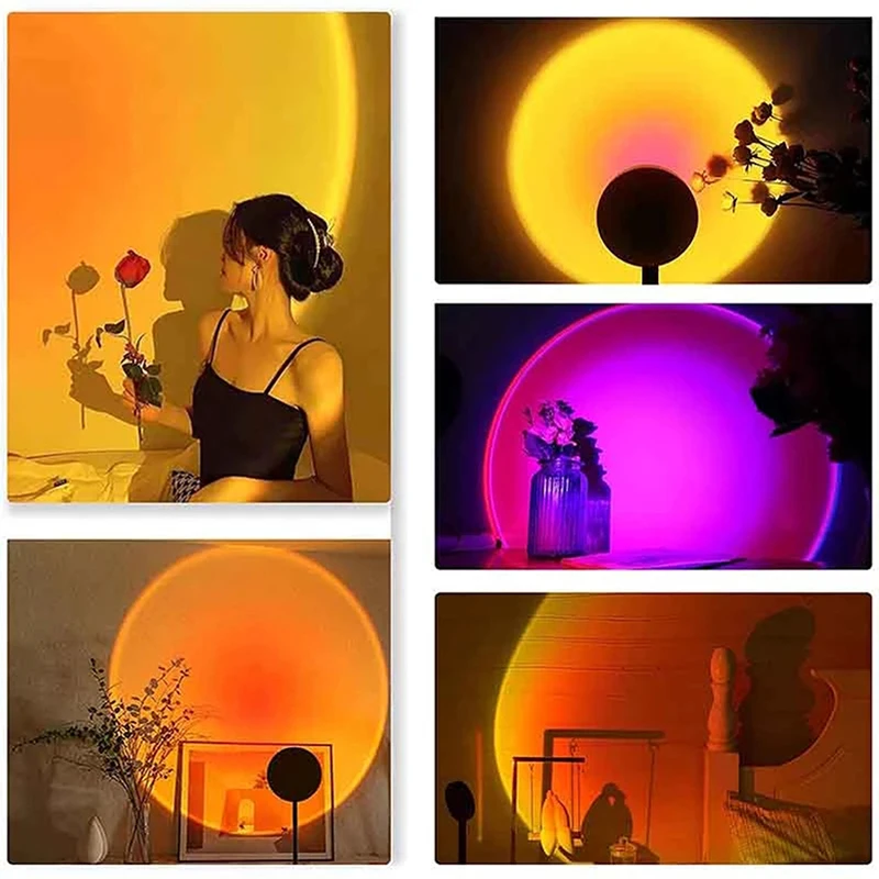 USB Direct Connection Sunset Projector Sunset Atmosphere Creation Lamp Shooting Scene Lamp Suitable For Living Room And Bedroom