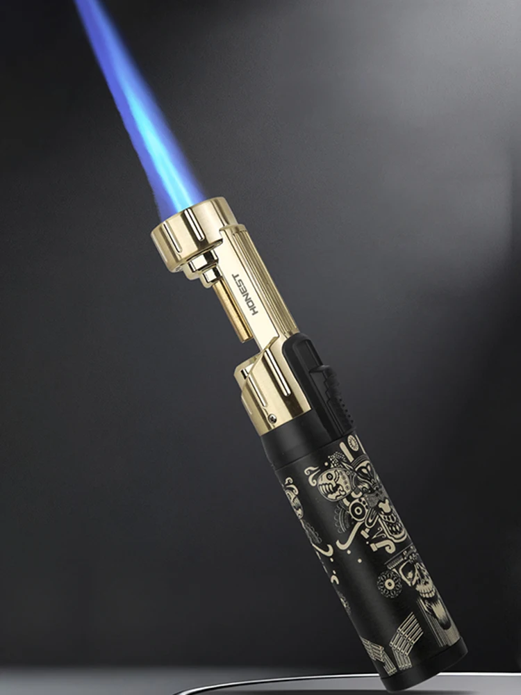 AliExpress NONE HONEST Single Blue Flame Spray Gun Lighter Multi functional Use 360 ° Inverted Adjustable Flame Cycle Inflation
