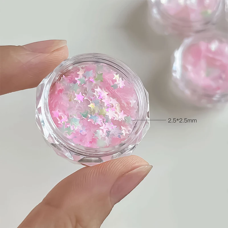 네일 아트 스팽글 불규칙한 편광 인어 스팽글 파인 스파클 파우더 두꺼운 얇은 혼합 나비 스타 스팽글 네일 장식