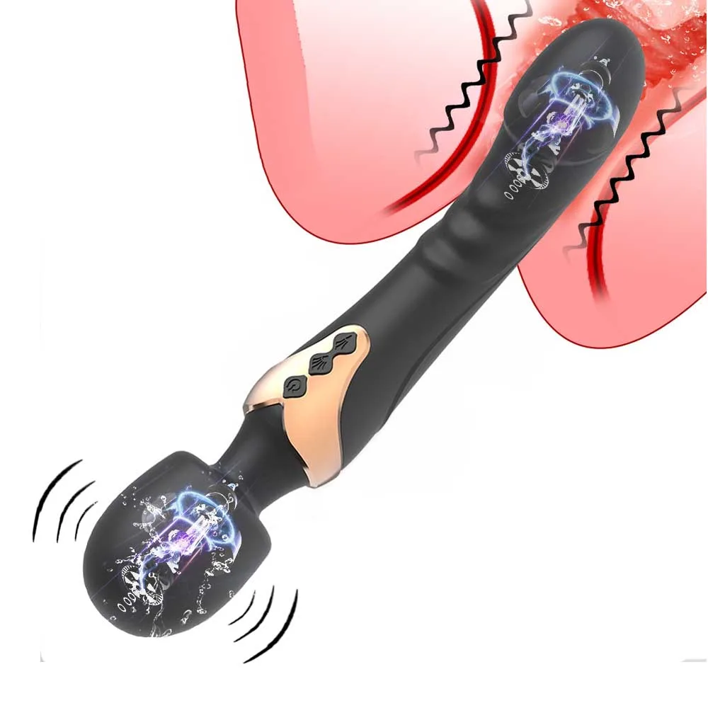 

Dual AV Vibrator Wand Powerful Vibrating Dildos 10 Modes Clitoris Stimulator G Spot Vagina Massage Adult Sex Toys for Women