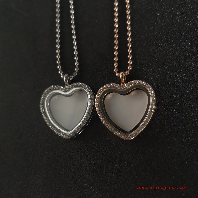 

sublimation blank photo glass heart locket necklaces pendants hot tranfer printing consumable 10pcs/lot