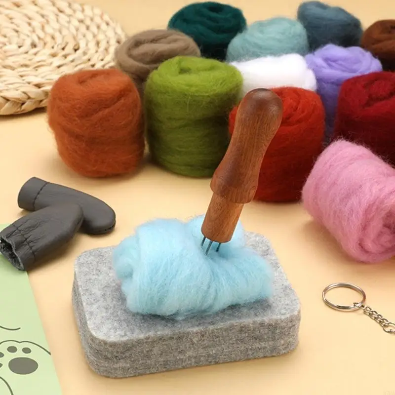 24 Color Needle Felting Supplies with Step by Step Instruction Beginner Animal Needle Felting Set Wool Felting Supplies 87HA