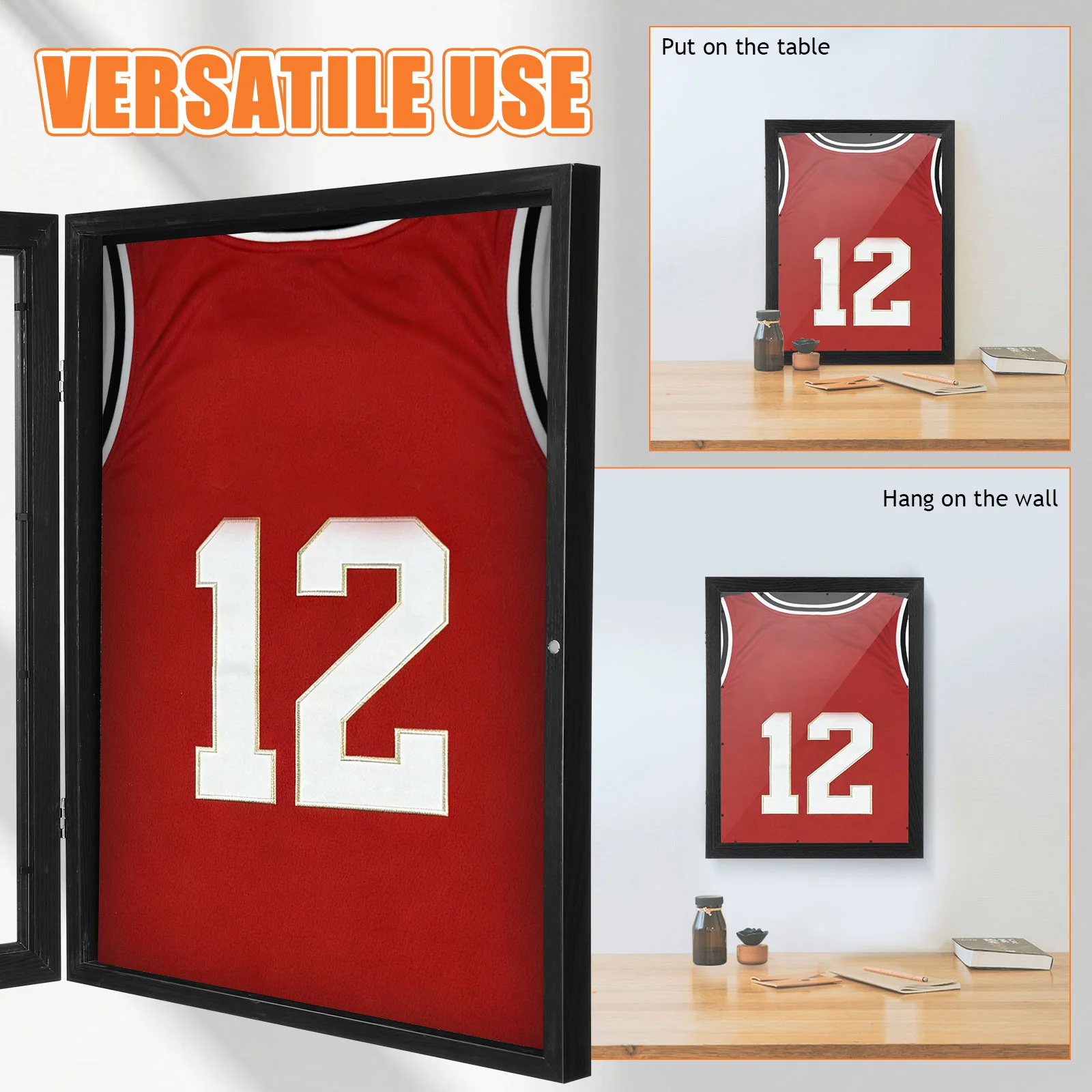 Sports Shadow Box Wooden Frame for Jerseys, Display
