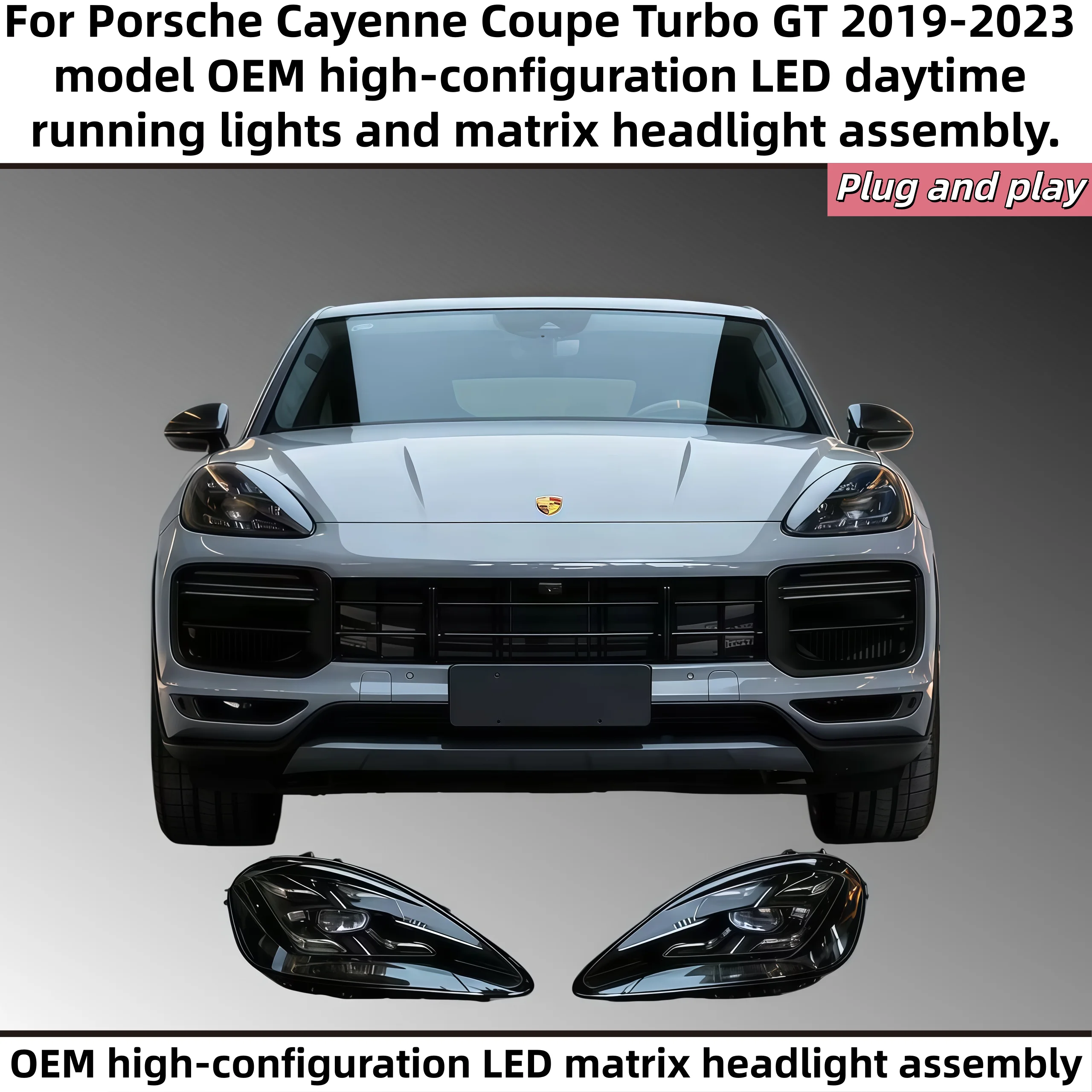 

For Porsche Cayenne Coupe Turbo GT 2019-2023 model original high-configuration LED daytime running matrix headlight assembly