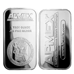 APMEX Silver Plated Bar 1 troy Ounce 999 Silver American Bullion Iron/Zinc Crafts Home Decorations For souvenir Gifts