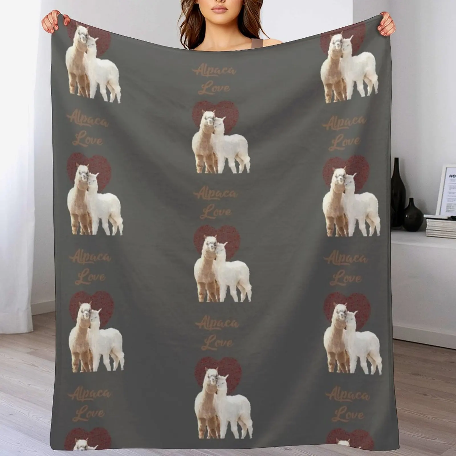Alpaca love Throw Blanket Soft Warm Blanket Gift for Grandparents