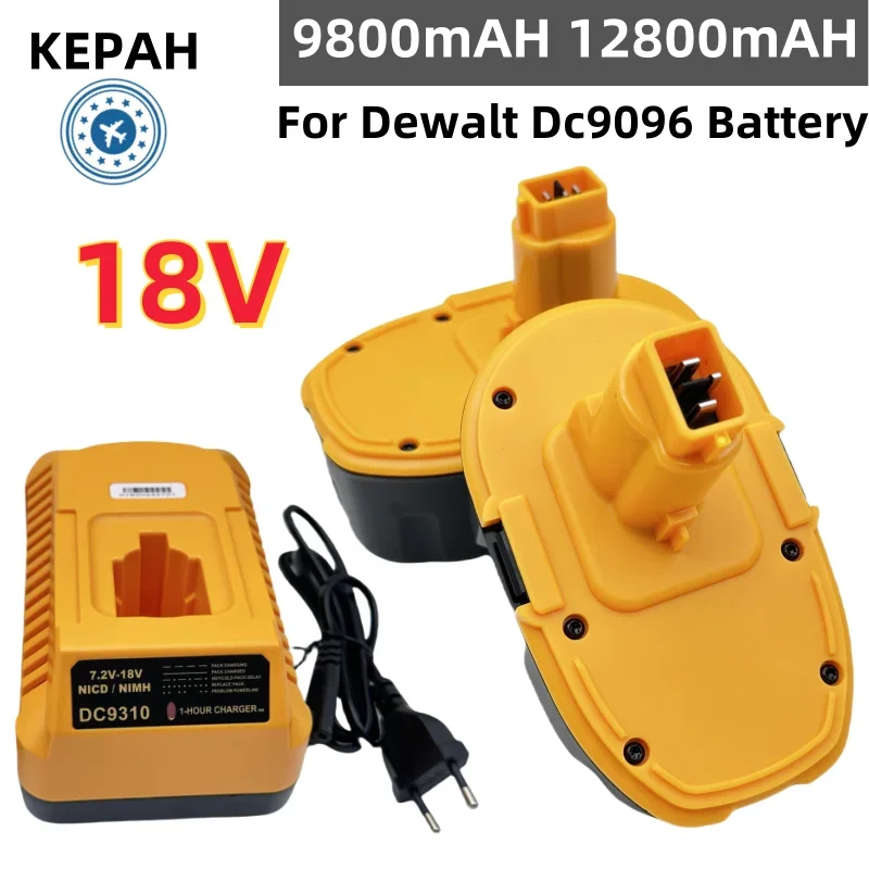 2024 New 18V 12.8Ah Ni-MH Power Tool for Dewalt DC9096 DE9039 DE9095 DW9098 DE9503 DW9096 Replacement Battery