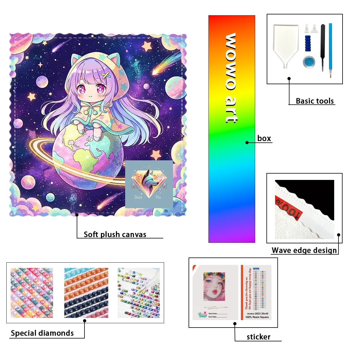 

【Piu Diamond Art】Planeta Kawaii Crystal AB Rhinestone FD Rhinestone Perfect Resin Diamond