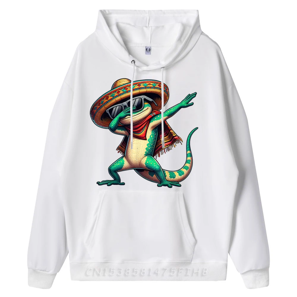Hoodies Dabbing Lizard Sombrero Poncho Cinco Hoodies Summer Funky Design Long Sleeve O Neck Mens Hoodies Design