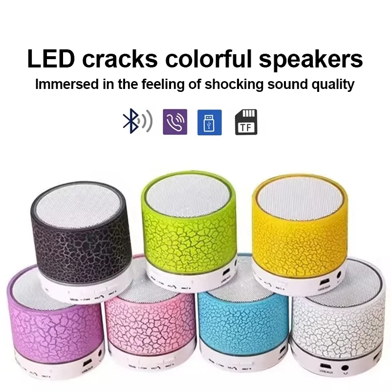 Kabelloser Bluetooth-Lautsprecher mit LED-Licht, USB, SD-Karten-Subwoofer für PC, Handy, kleiner Lautsprecher für PC, Laptop, Telefon, Soundbox